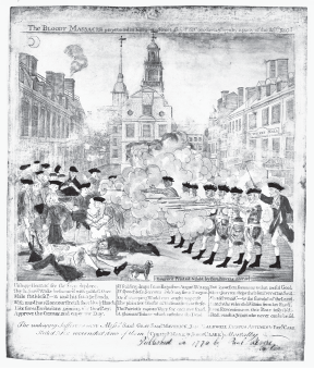 Paul Revere, The Bloody Massacre perpetrated in King Street Boston on March 5th 1770 by a party of the 29th Regt. (Boston, 1770).